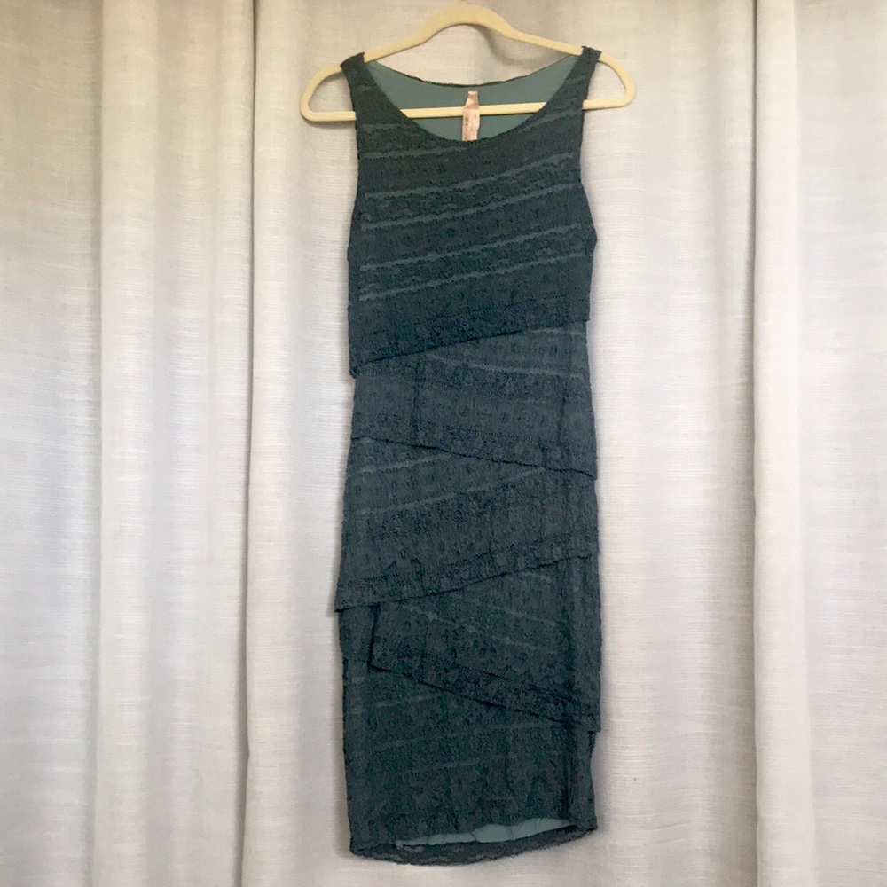 Teal lace dress